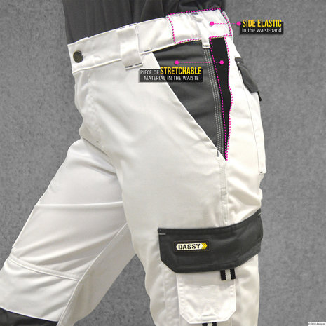 Pantalon multipoches bicolore avec poches genoux pour femmes DASSY® Seattle Women
